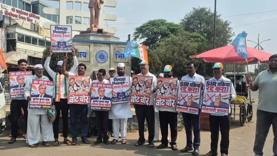 सिन्नर: सिन्नर तालुक्यात काँग्रेस मोर्चा; SIR प्रक्रिया रद्दीसाठी आंदोलन