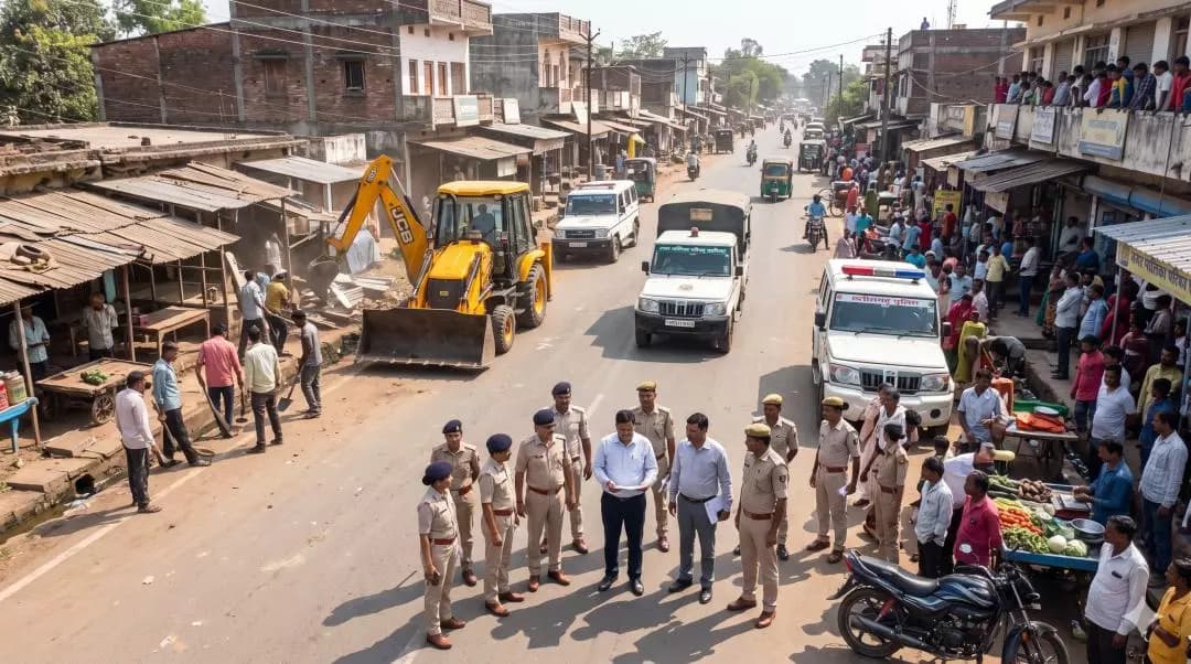 कवर्धा: पंडरिया में सड़क किनारे अतिक्रमण हटाया, यातायात सुधरेगा