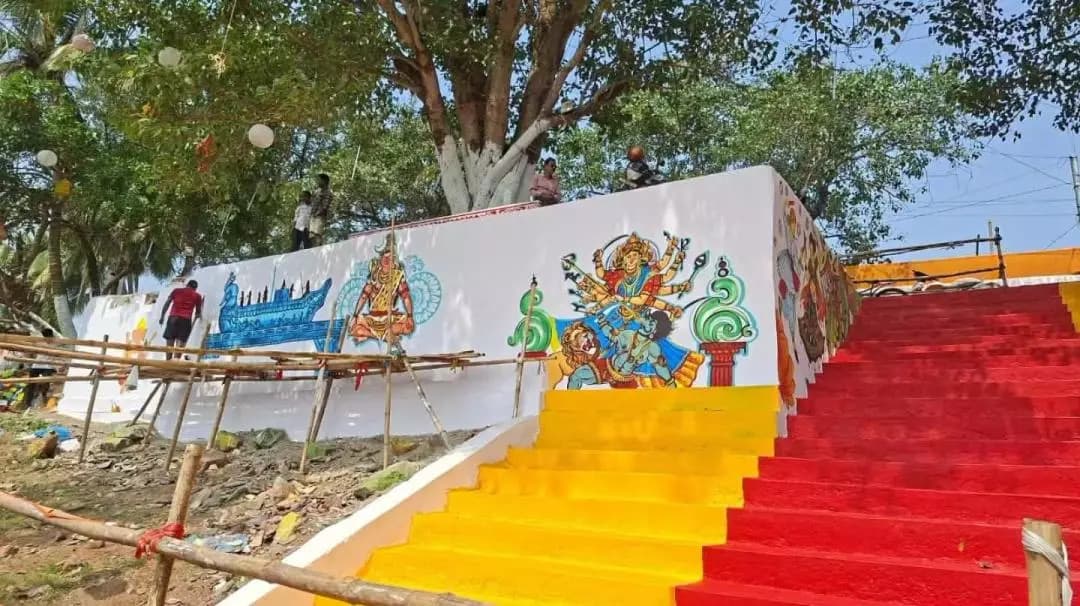 କଟକ ପୌରାଞ୍ଚଳ: କଟକ ଦୂର୍ଗାପୂଜା ଭସାଣୀ: ଦେବୀଗଡ଼ାରେ ଚାଲିଛି ସଜବାଜ