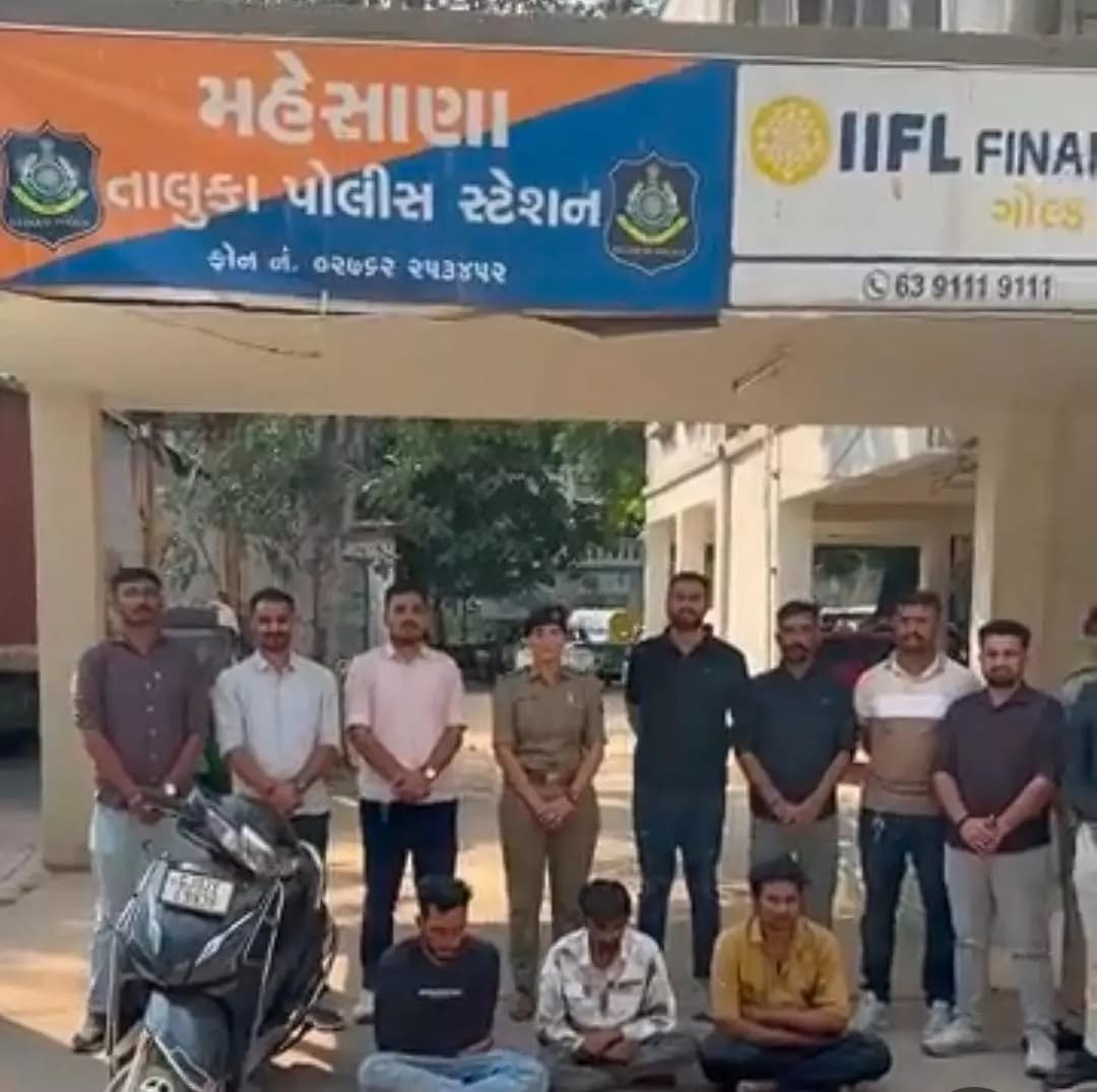 મહેસાણા: પાંચોટ રેલવે નાળા પાસે લૂંટનો ભેદ ઉકેલાયો, 3 આરોપી ઝડપાયા
