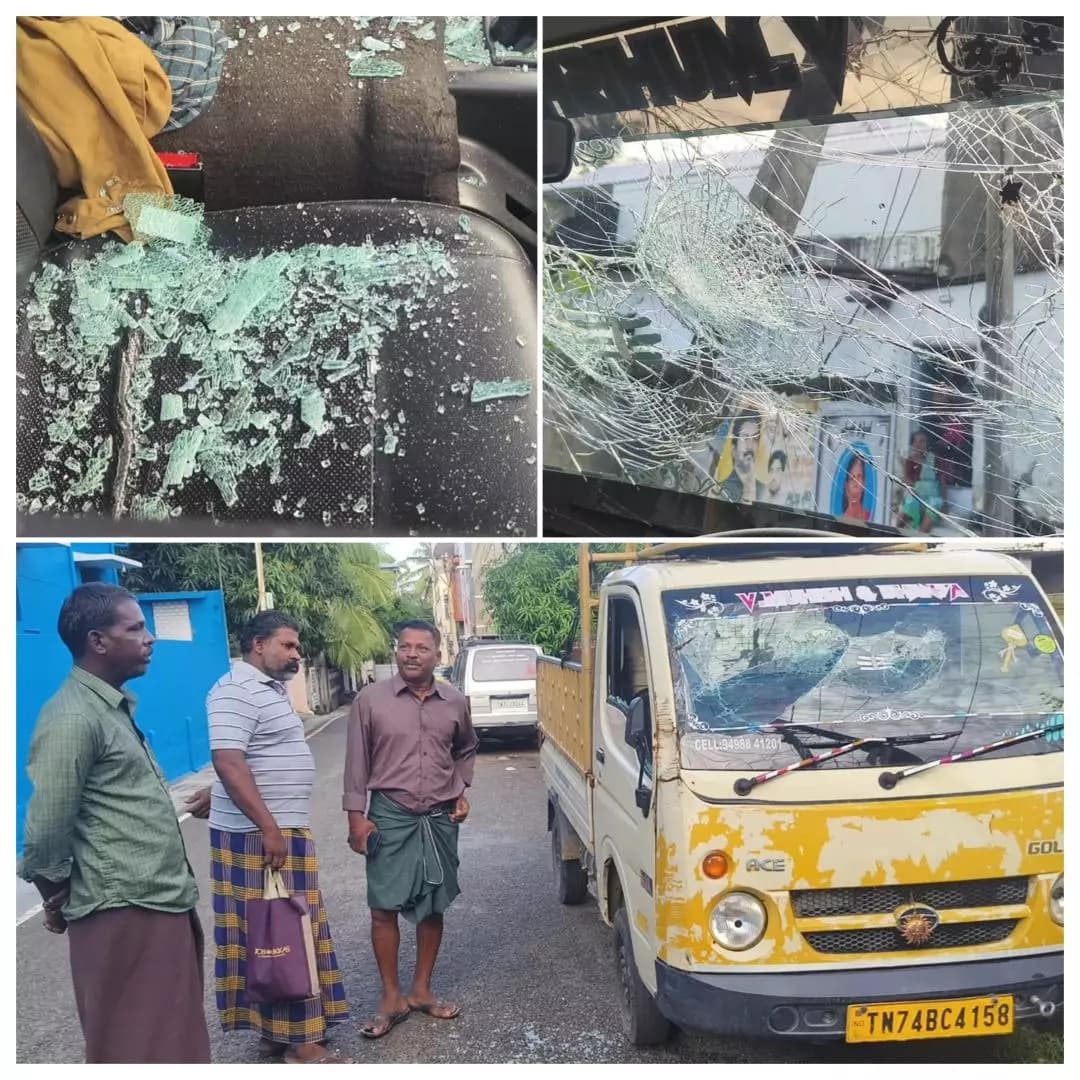 அகஸ்தீஸ்வரம்: நாகர்கோவில்: சாலையோரம் நின்ற லோடு ஆட்டோவை அடித்து நொறுக்கிய மர்ம நபர்கள்