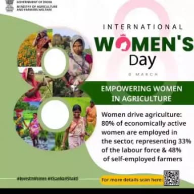 The Ministry of Agriculture & Farmer's Welfare celebrates International Women's Day with women in agriculture by saluting their hard work, perseverance, dedication & contribution in Agriculture.
#InternationalWomensDay #IWD2024