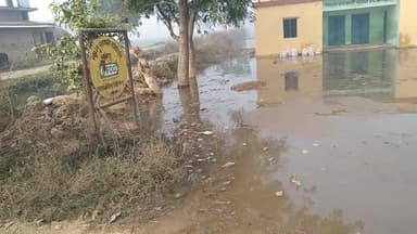 करछना: #भीरपुर--#अंतहिया सोसाइटी में घुसा पानी किसानों को खाद लेने में दिक्कत