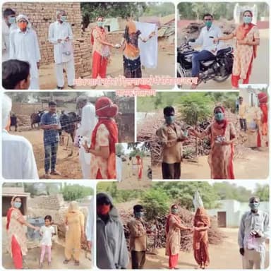 केन्द्र सरकार के 7 वर्ष पूरे होने पर #सेवा_दिवस के रूप में मनाते हुए आज गाँव खारी सुरेरां में मास्क और सैनेटाइज बांटे।