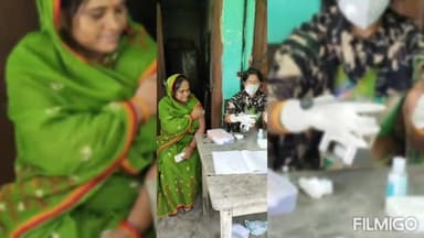 आज #तमौट_परसा के रामसुंदर उ वि के प्रांगव में 18 से 44 आयु वर्ग के कुल 20 महिला-पुरूषों को कोविड का टीका दिया गया
