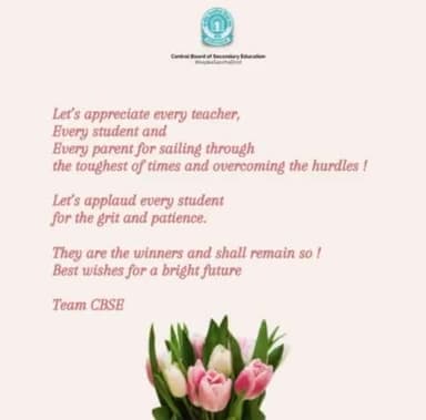 Thank You Parents & Students - CBSE
#cbseresult2021 #cbse @cbsestudent85