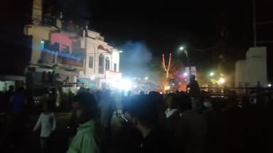 #महाकाली का जुलूस निकला आज #जबलपुर में मस्त भक्तगण एक साथ शामिल हुए।