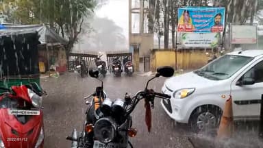 कांके: ####कांके ब्लॉक चौक में मौसम खराब, जोरदार बारिश के साथ बरफ के ओले गिरे और चौक बिलकुल सन्नाटा ######