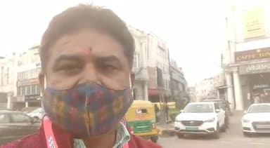 पार्लियामेंट स्ट्रीट: दिल्ली के #कनॉट प्लेस में भी कोविड पाबंदियों का पालन करते दिखे लोग।