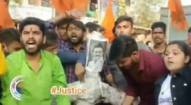 लावण्या को न्याय दिलाने तथा अभाविप की राष्ट्रीय महामंत्री निधि त्रिपाठी व अन्य कार्यकर्ताओं की गिरफ्तारी के विरोध में तमिलनाडु की एमके स्टालिन सरकार का पुतला दहन कर गिरफ्तारी दी #fightforlavanya #justiceforlavanya