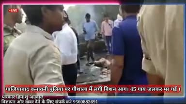 #गाजियाबाद #कनावनी #पुलिया पर #गौशाला में लगी #भीशन #आग। #45 #गाय #जलकर #मर गई ।