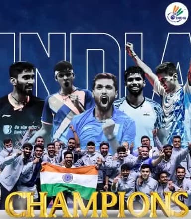 Our first-ever #ThomasCup GOLD 😍
History Created as #TeamIndia hammers 14-time #Badminton champions!
Many congratulations! The nation is PROUD! 🇮🇳