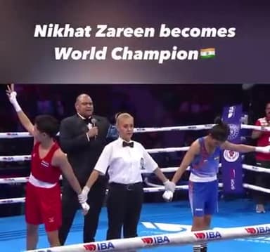 भारतीय मुक्केबाज
@nikhat_zareen को वर्ल्ड बॉक्सिंग चैंपियनशिप में #स्वर्ण_पदक जीतने पर हार्दिक बधाई
बहुत बहुत मुबारकबाद
आपने हम सभी को गौरवान्वित किया है!