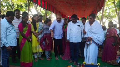 పెదపారుపూడి: దోసపాడు జడ్పీహెచ్ స్కూల్లో నాడు-నేడులో అభివృద్ధి పనులకు శంకుస్థాపన చేసిన ఎమ్మెల్యే కైలే అనిల్ కుమార్.