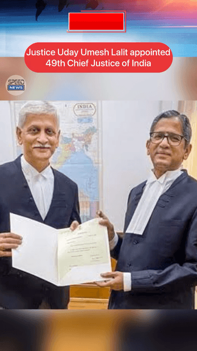 सिविल लाइन्स: Justice Uday Umesh Lalit appointed 49th Chief Justice of India /#speednews #shorts #todaynews #newsactionnetwork