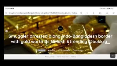 Smuggler arrested along #Indo #Bangladesh #hakimpur with gold worth Rs 65 lakh
#crime #smuggle #gold #bsf @trendings
