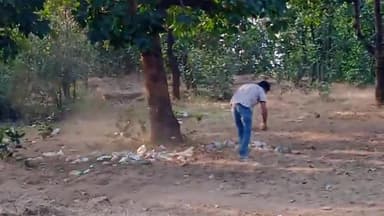 #तामिया ग्वाल गढ़ पहाड़ी पर लगने वाले मेले के पश्चात चारों तरफ फैली गंदगी को ग्वाल बाबा सेवा समिति के सदस्यों की सफाई