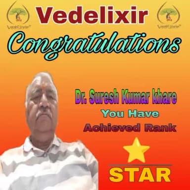 #VedElixir_Global_Pvt_Ltd में आपका हार्दिक स्वागत आदरणीय #डॉ. #सुरेश_ खरे सर ने #VedElixirGloval Product में #STAR ⭐ #Achieved किया बहुत बहुत बधाई #बेहतर_स्वास्थ के साथ बिजनेस करे सम्पर्क 8052877311 एक बार #VedElixir_Product अवश्य ले