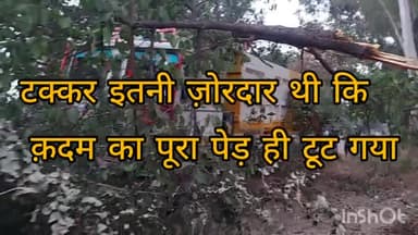 रॉबर्ट्सगंज: पंचमुखी पहाड़ी के निकट भयानक हादसे में क़दम का पेड़ टूटकर धराशाई हो गया। पेड़ ने दर्जनों लोगों को बचाया#up#समरसैम6387171822#