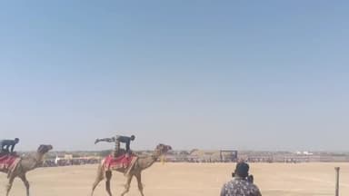 डेडानसर मैदान मे BSF जवानों ने ऊंटों पर सवार होकर दिखाएं कर्तव्य #jaisalmer #news #pokran