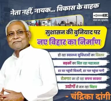 सुशासन की बुनियाद पर नए बिहार का निर्माण
#DevelopingBihar #VisionaryLeader
#SushasanBabu #NitishKumar
#Bihar