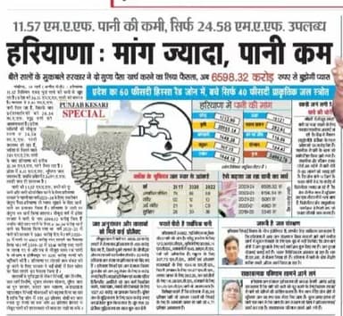 #हरियाणा में दिन प्रतिदिन #पानी का गहराता संकट!
#भाजपा_जजपा_खट्टर_सरकार #भूजल_स्तर ऊपर उठाने, बेहतर #Water प्रबंधन के जुमले तो उछालती है,
परंतु उसके कोई सकारात्मक परिणाम विगत 8 वर्षों में कहीं नहीं दिख#canal#Haryana #GroundLevelWater #Canal
