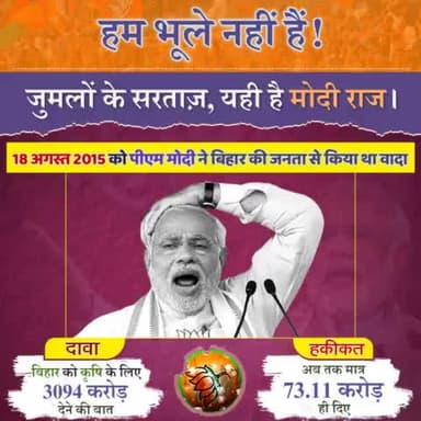 क्या हुआ तेरा वादा? वो कसम, वो इरादा।
#JumleBaz #Feku
#MODI #NarendraModi
#BJP #BJPhatao