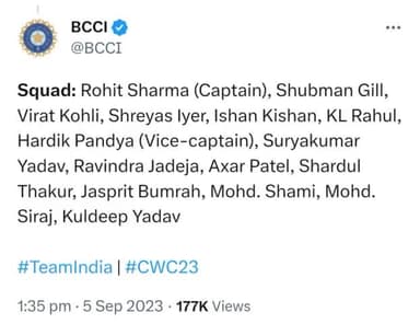 #cwc2023 team India #5 sep 2023#
