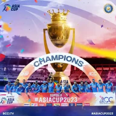 भारतीय क्रिकेट टीम ने इतिहास रचते हुए एशिया कप 2023 के फाइनल मैच में शानदार जीत हासिल किया है।
देश गौरव से प्रफुल्लित है, भारतीय खिलाड़ियों सहित सभी देशवासियों क़ो अनंत बधाई 💐💐💐💐💐
#asiacup2023