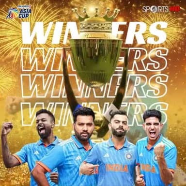 #AsiaCup2023 में लहराया भारत का तिरंगा 🇮🇳
#एशिया_कप में भारतीय पुरुष टीम ने फाइनल मुकाबले में इतिहास रचते हुए 10 विकेट से ऐतिहासिक जीत दर्ज की I शानदार खेल प्रदर्शन के लिए भारतीय टीम के सभी खिलाड़ियों को हार्दिक बधाई एवं शुभकामनाएं।