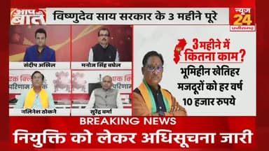 साय सरकार के तीन माह, कितने वादे अधूरे!
NEWS 24, "आप की बात"- 4
 #वादा #दावा #जुमला #वादाखिलाफी 
#ChhattisgarhNews #मिशन2024 #2024challenge #छ