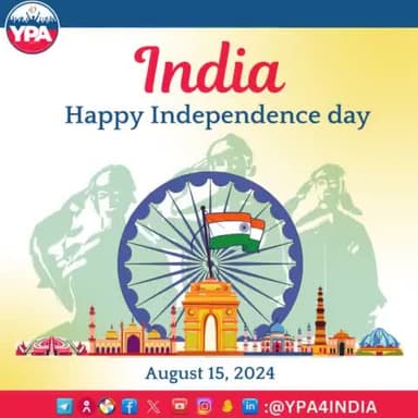 स्वतंत्र भारत के स्वतंत्र देशवासियों को स्वतंत्रता दिवस की ढेर सारी शुभकामनाएं।
#ypa4india #youth #power #association #ngo #happy #independenceday