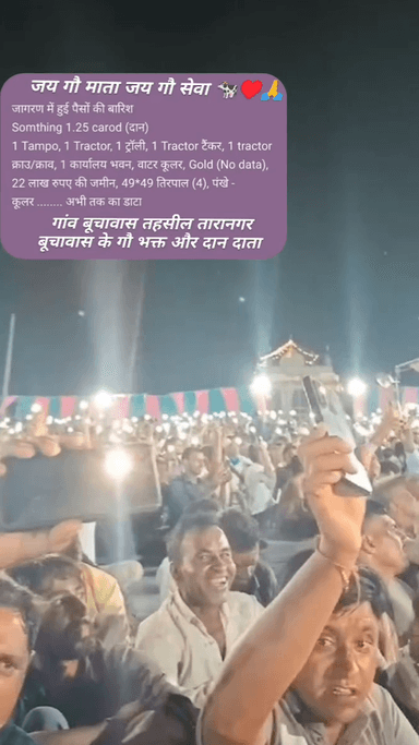 गांवभुजावास तहसील तारानगर
विश्वास की गौशाला में गांव वालों ने दिया दान
1. 25 करोड़ का जय गौ माता जय गौ सेवा #मनोज #गांव