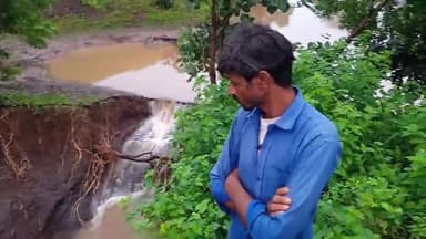 ग्राम नरझली तहसील डही जिला धार में तालाब फूटने के कारण खेतों और फसलों को भारी नुकसान हुआ