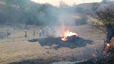 kikarwas laljhira hameer pita lalsingh ke khet me gehu me bhisan aag##