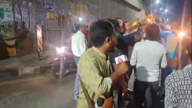 #पहलगाम में हुए #हमले को लेकर #कैडल मार्च और #पुतला_दहन किया गया