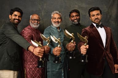 भारत को बेस्ट सॉन्ग कैटेगरी में पहला ऑस्कर दिलाने वाली पहली फीचर फिल्म: 'आरआरआर' की टीम #ऑस्कर #rrr