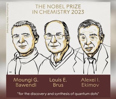 क्वांटम डॉट्स की खोज के लिए बेवेन्दी, ब्रूस और अलेक्सी ने जीता केमिस्ट्री का नोबेल, मिलेंगे ₹8.3 करोड़ #नोबेल