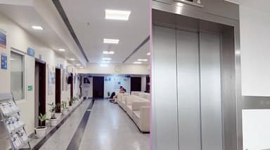 नोएडा के यथार्थ अस्पताल में 8 फीट की ऊंचाई से गिरी लिफ्ट, 4 लोग हुए घायल #लिफ्ट