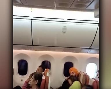 एअर इंडिया की उड़ान के दौरान विमान के ओवरहेड बिन्स से टपकते पानी का वीडियो हुआ वायरल #एयर_इंडिया