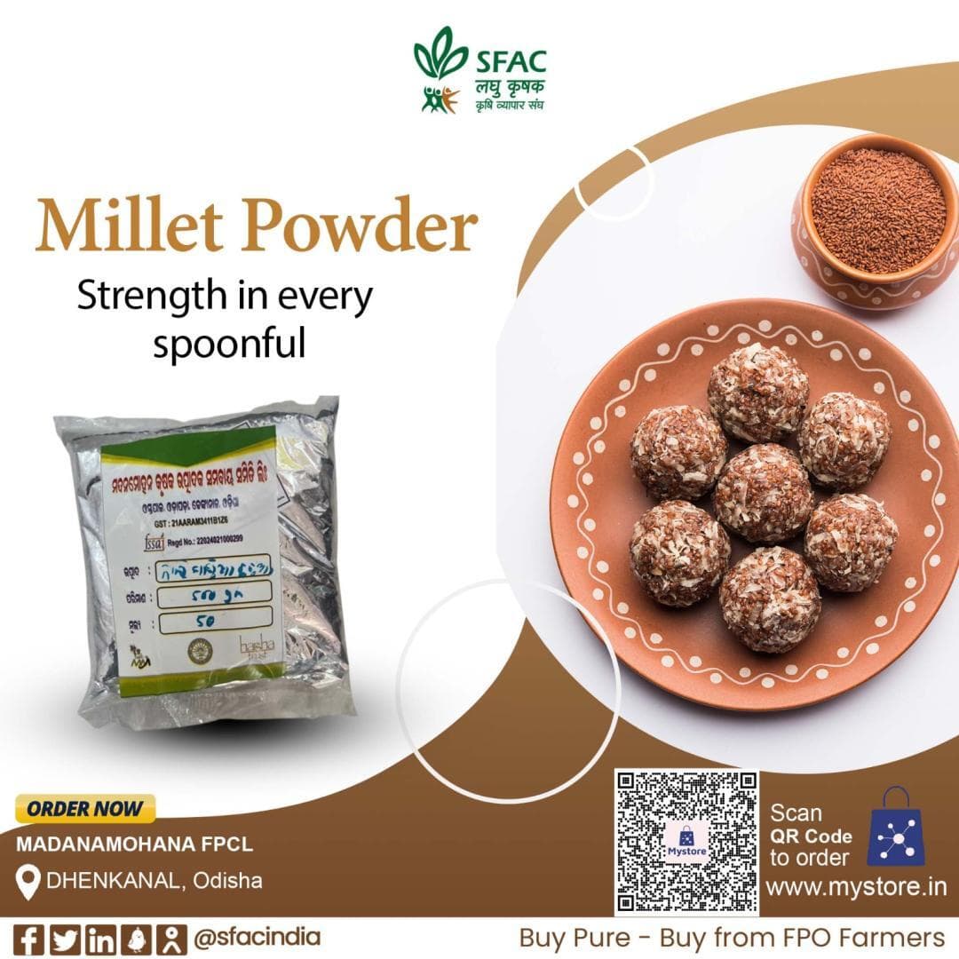 Power up your day with millet powder, a wholesome blend of nutrition, taste & tradition in every scoop.
