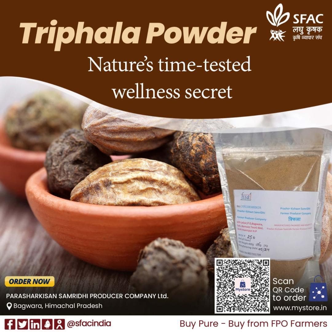 Packed with antioxidants & essential nutrients, triphala powder gently cleanses your system.