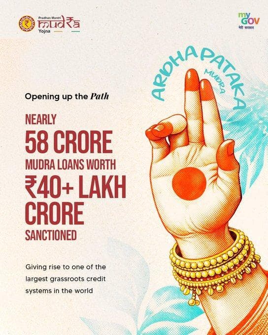 With nearly 58 crore loans worth over Rs 40 lakh crore disbursed
#11YearsOfMUDRA