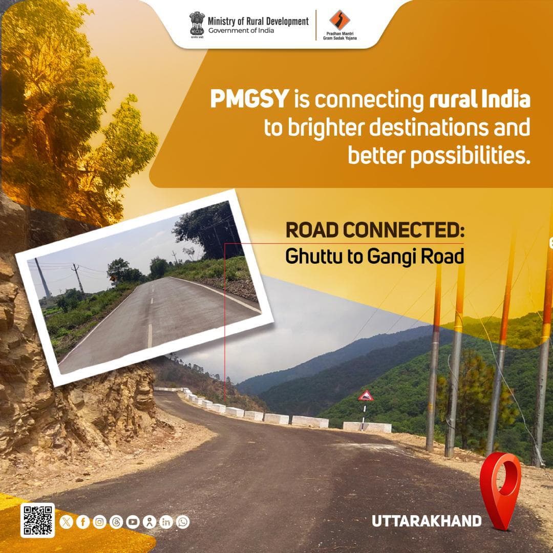 What was once a difficult journey is now a road to new opportunities.PMGSY continues to connect lives in India.
#MoRD