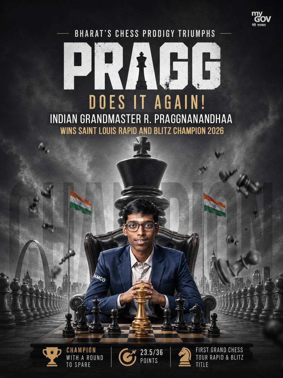 மீண்டும் ஒரு வெற்றி முத்திரை!
#SaintLouisRapidBlitz2026 #Chess