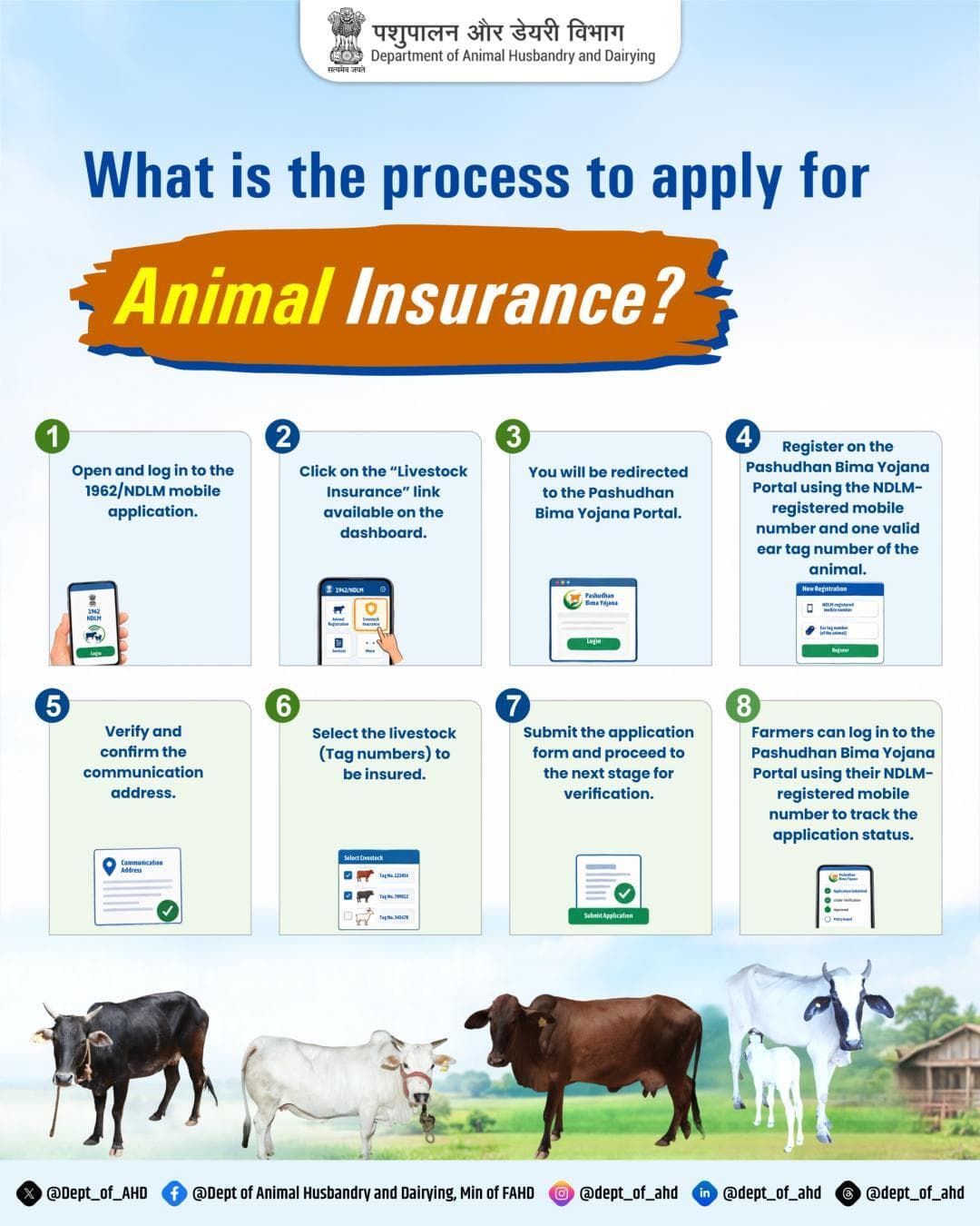 Apply for livestock insurance via the 1962/NDLM App. #LivestockInsurance #DAHD