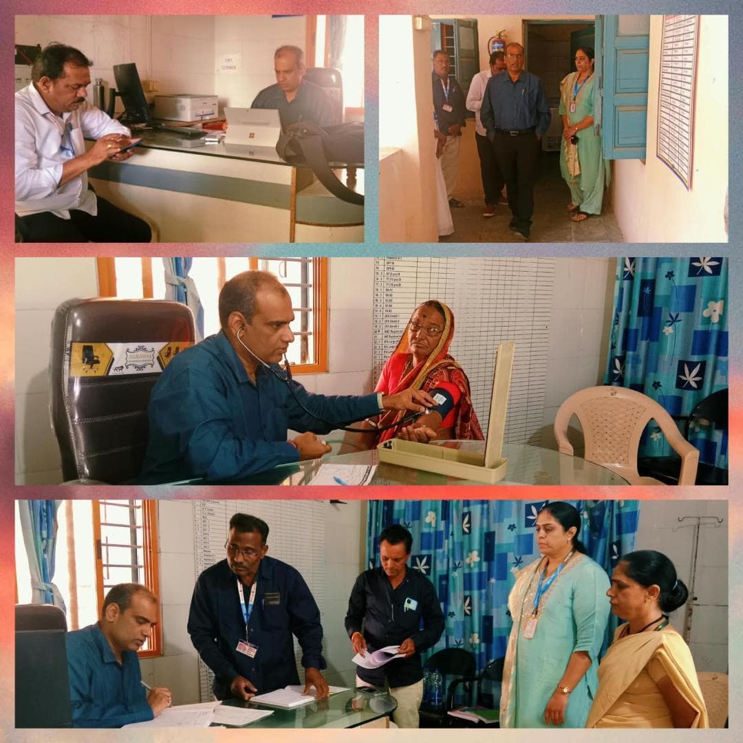 प्राथमिक आरोग्य केंद्र नाचनवेल येथे तपासणी मोहिमेदरम्यान मा.जिल्हा आरोग्य अधिकारी यांनी स्वतः ओपीडी काढली ..