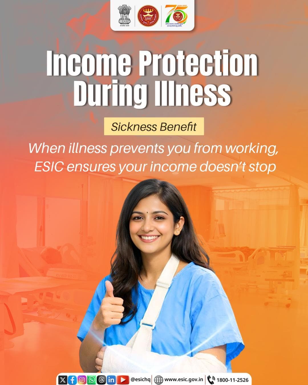 When illness keeps you away from work, ESIC’s Sickness Benefit helps provide financial support during your recovery.