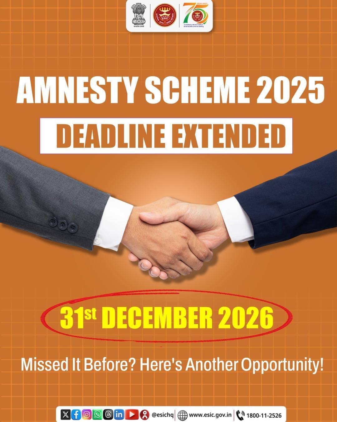 Important Update!
The deadline for ESIC Amnesty Scheme 2025 has been extended till 31 December 2026