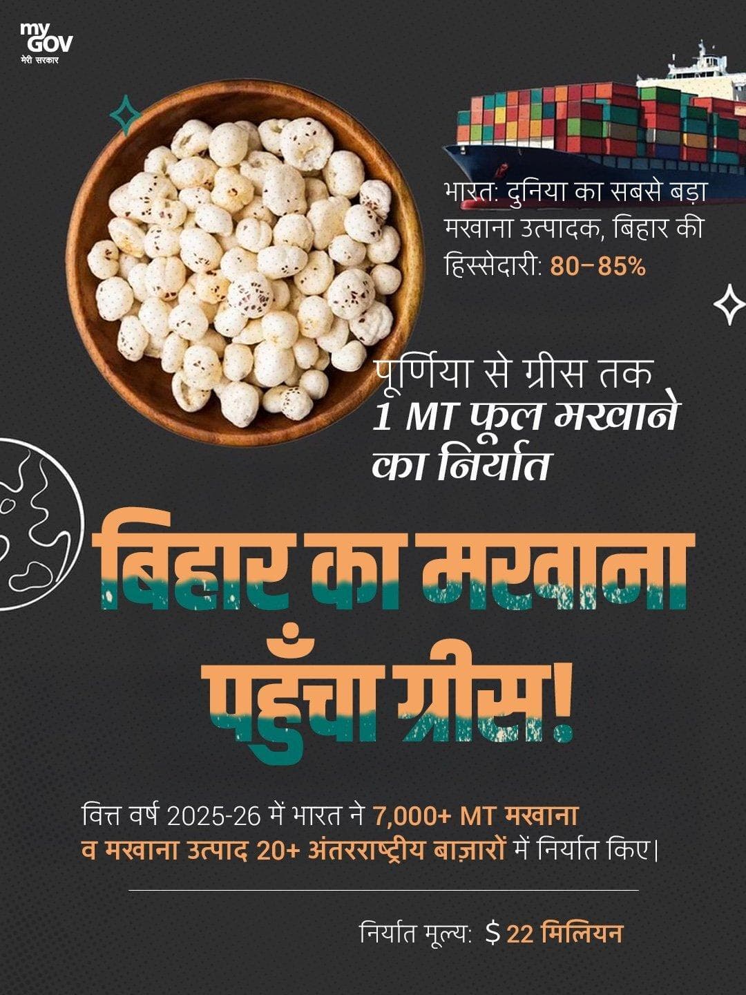 बिहार का मखाना पहुंचा ग्रीस